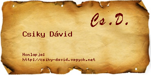 Csiky Dávid névjegykártya