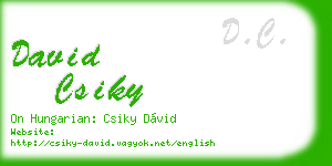 david csiky business card