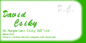 david csiky business card